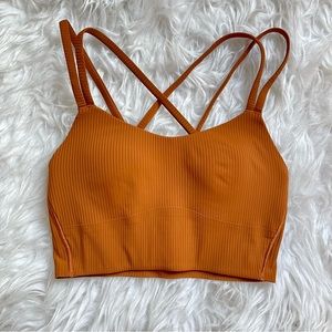 Lululemon Like A Cloud Ribbed Longline Bra Golden Turmeric